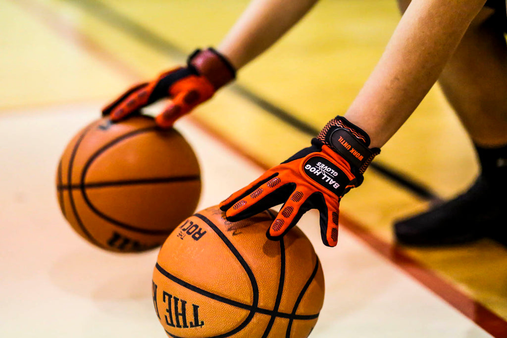 7 BUNDLE (VALUE over $130): Ball Hog Gloves Weighted, OFF PALM Shooting Aid,  OFF HAND Shooting Aid, Shooting Lock, Ice Straps, Stretch band and Dribble Glasses BallHogGloves