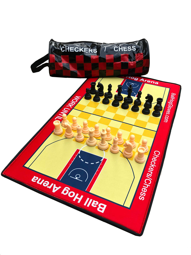 Ball Hog Basketball Roll up Checkers and Chess Set (Premium) BallHogGloves