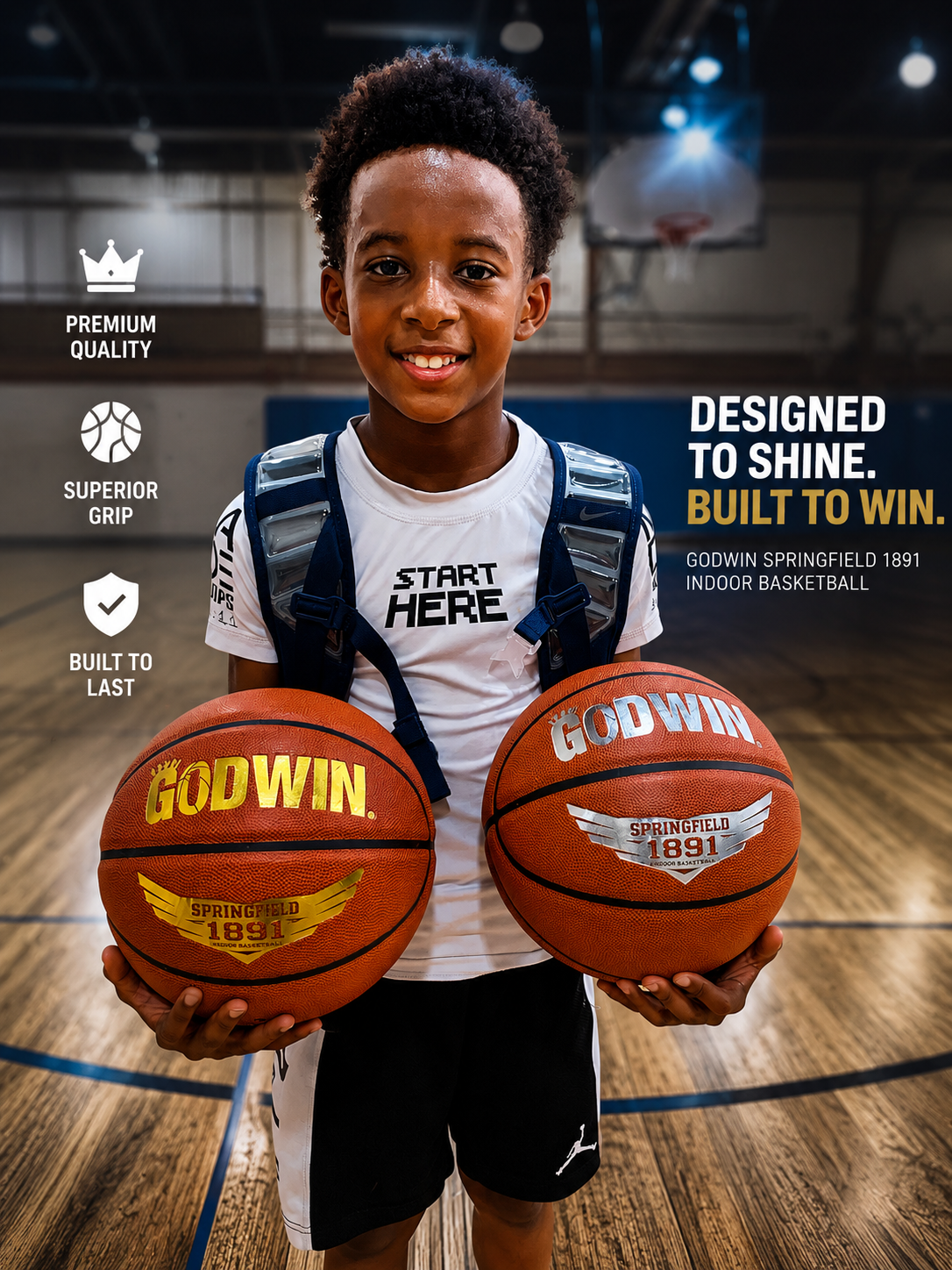 PREORDER (SHIP JULY) GODWIN Springfield 1891 Basketball – Premium Indoor Microfiber Game Ball BallHogGloves