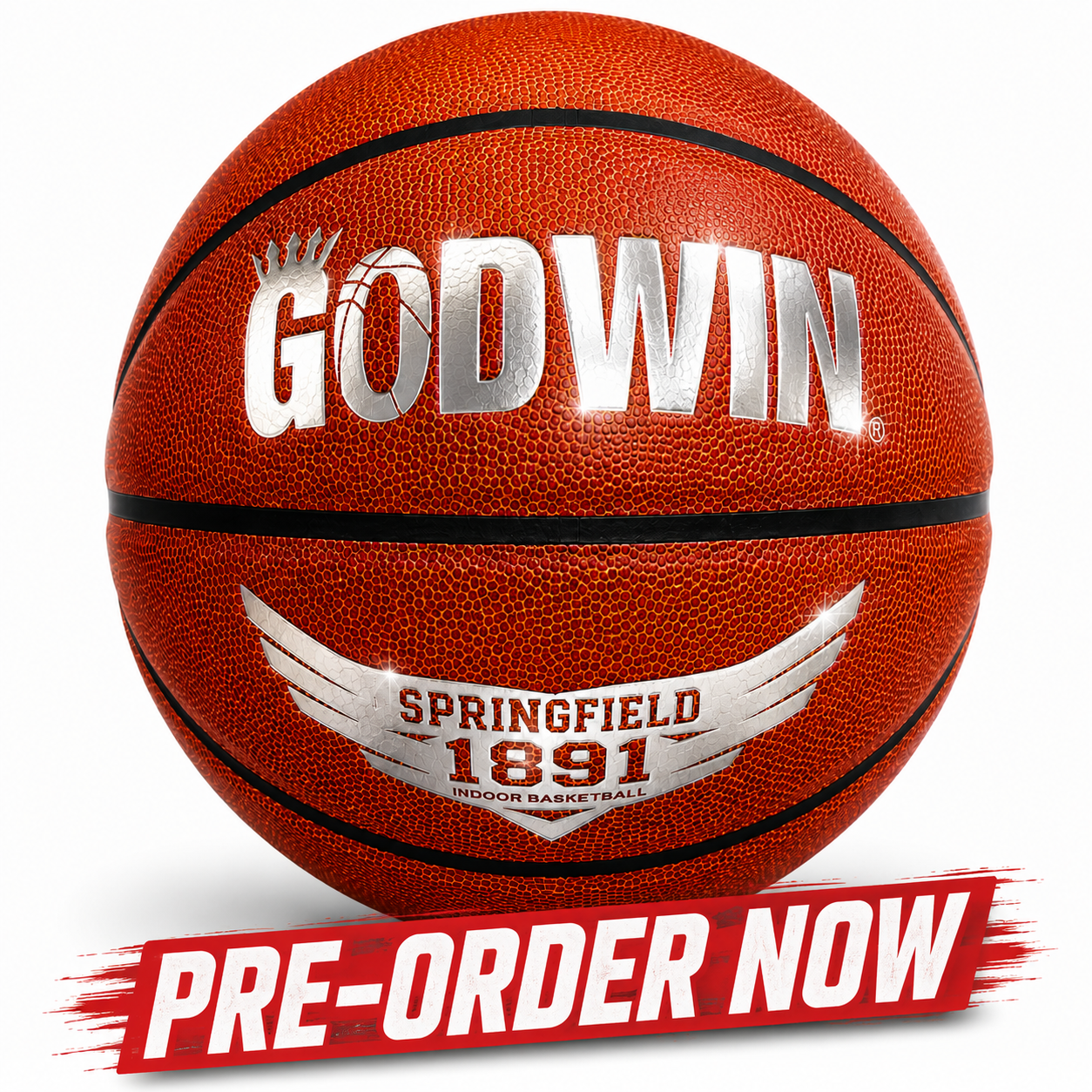 PREORDER (SHIP JULY) GODWIN Springfield 1891 Basketball – Premium Indoor Microfiber Game Ball BallHogGloves