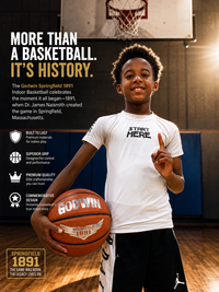 PREORDER (SHIP JULY) GODWIN Springfield 1891 Basketball – Premium Indoor Microfiber Game Ball BallHogGloves