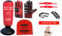 SUPER 8 BUNDLE (VALUE over $185): Ball Hog Gloves Weighted, Pro Man, OFF PALM Shooting Aid,  OFF HAND Shooting Aid, Shooting Lock, Ice Straps, Stretch band and Dribble Glasses BallHogGloves